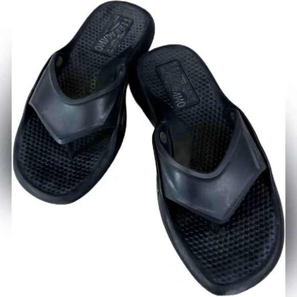 Salvatore Ferragamo Mens Black Slip On Open Toe Flip Flop Sandals Size 7 Salvatore Ferragamo Slippers and Clogs Men Leather Black | B  main image 3